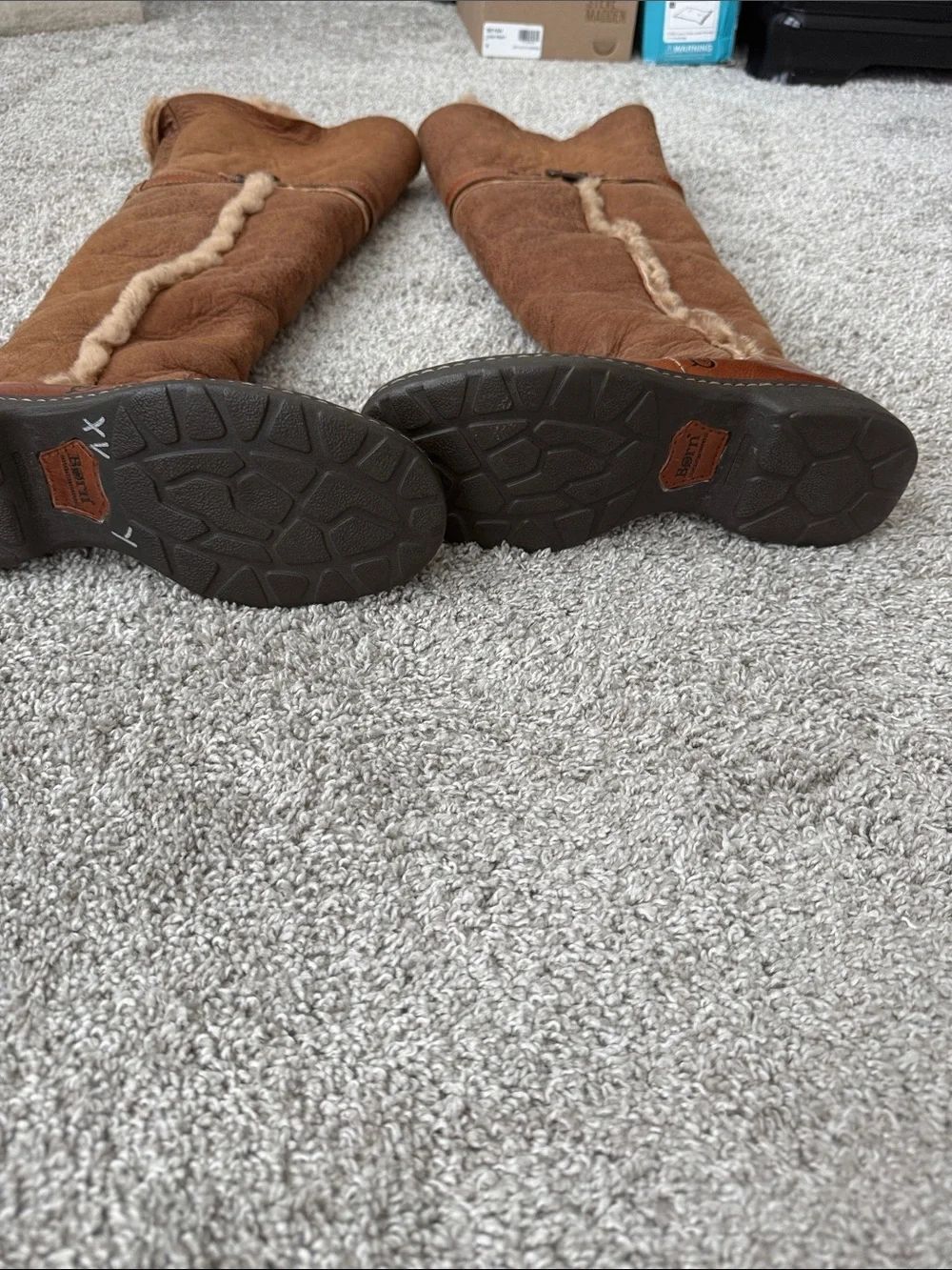 Born Tall Shearling-Trim Boots - Brown - Picture 3 of 9